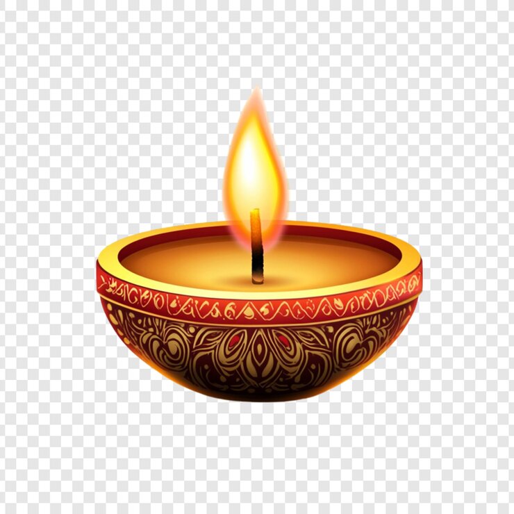 PSD illuminated diya festive indian lamp light diwali celebration