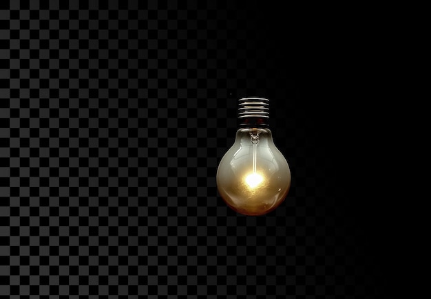 illuminated light bulb on transparent background