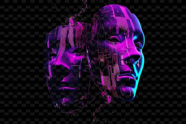 PSD maschere al neon illuminate maschera guastata testura materiale glitch y2k testura forma arte di decorazione di sfondo