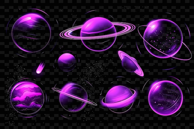 PSD illuminated neon planets celestial texture material cosmic e y2k texture shape background decor art