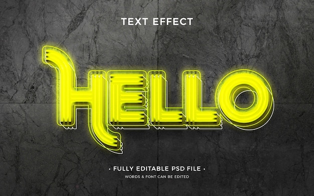 PSD illuminated signboard text effect