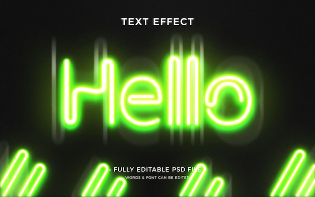 PSD illuminated signboard text effect