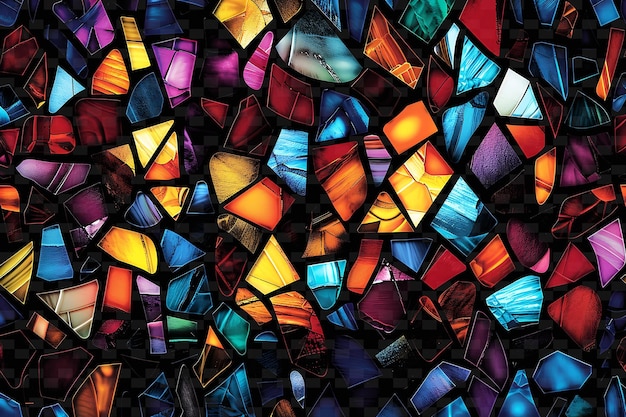 Illuminated Stained Glass Shards Layered Stained Glass Colla Y2K Texture Shape Background Decor Art