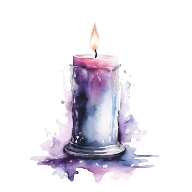 Illuminated Watercolor Candle Ambiance