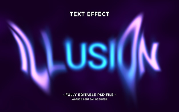 PSD Текстовый эффект иллюзии