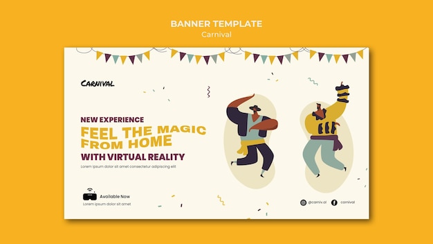 PSD illustrated carnival banner template