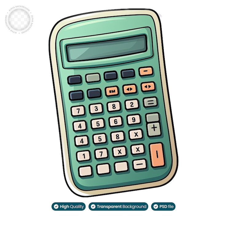 PSD illustrated design celebrating the sleek and functional calculator