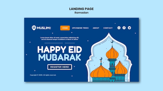 Illustrated ramadan kareem web template