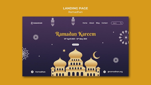 PSD modello web di ramadan kareem illustrato