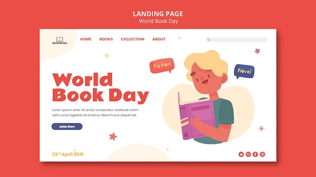 illustrated world book day landing page