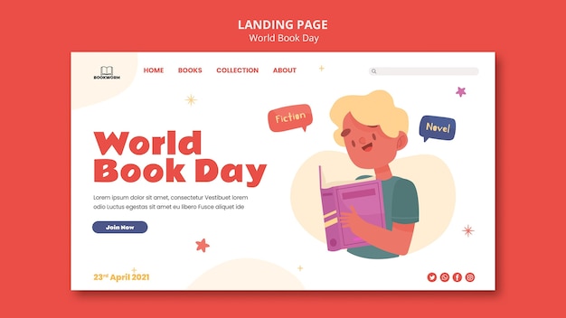 Illustrated world book day landing page