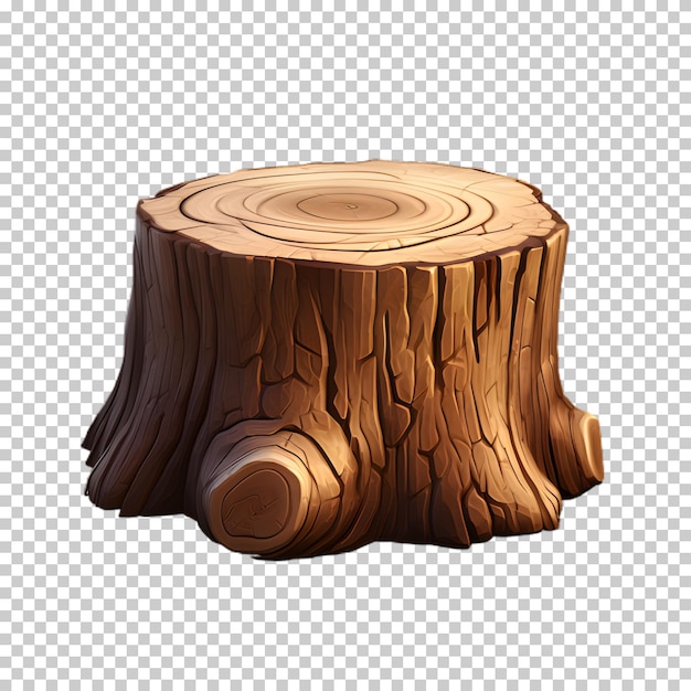 PSD illustratie boomstomp houten textuur geïsoleerd op transparante achtergrond
