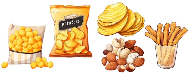 illustratie set snacks