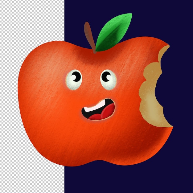 PSD illustratie van apple-personage