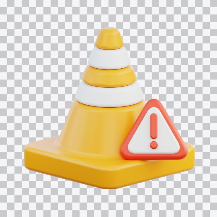 PSD illustratie van de verkeerskegel in 3d
