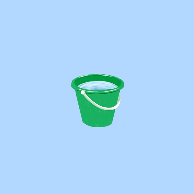 illustratie van een groene emmer vol water