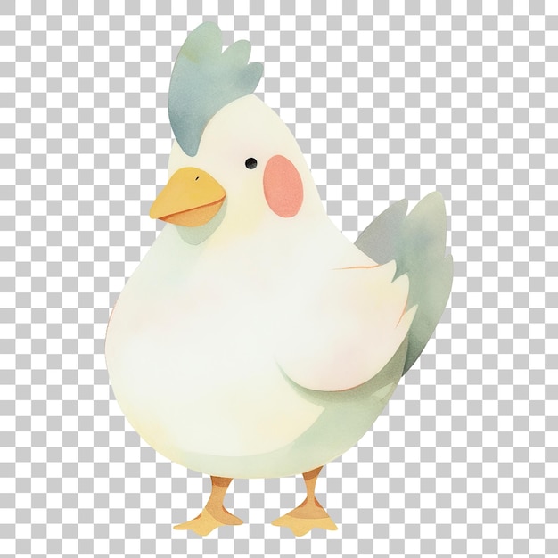 PSD illustratie van een schattige kip geïsoleerd op een doorzichtige achtergrond png