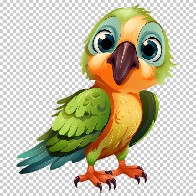 PSD illustratie van een tropische papegaai op een doorzichtige achtergrond