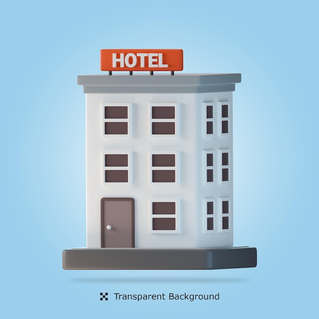 Illustratie van het hotel 3d pictogram