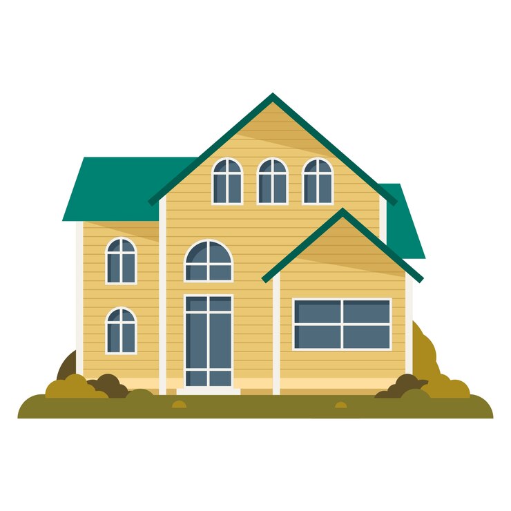 PSD illustratie van het ontwerp van een platte woning