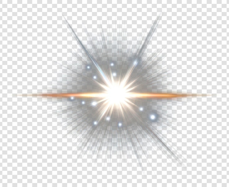 PSD illustratie van het zonlicht-effect flare