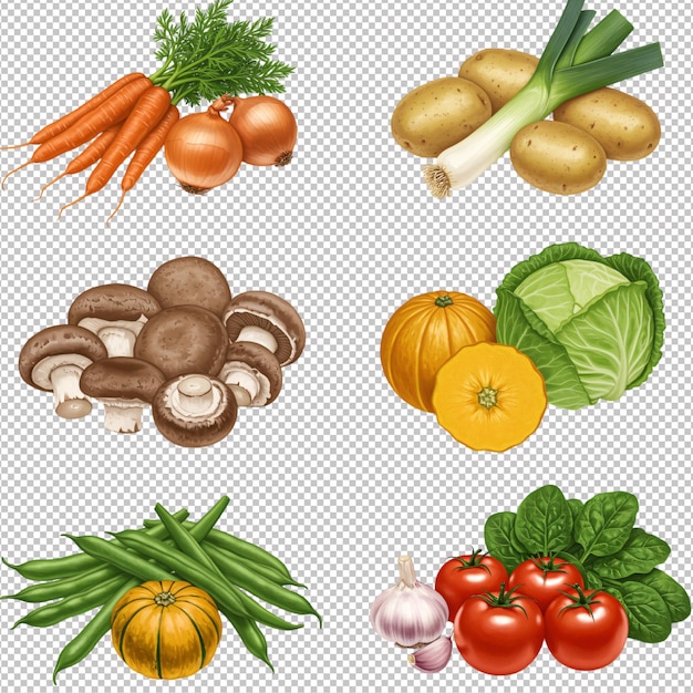 Illustratie van verse groenten