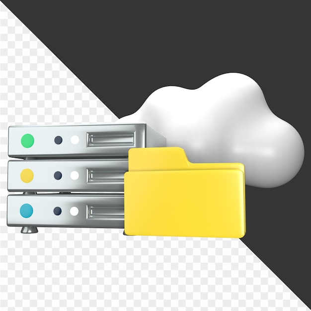 PSD illustraties van 3d-cloudcomputing