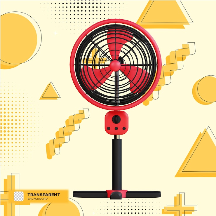 PSD illustraties van 3d-standaardventilator