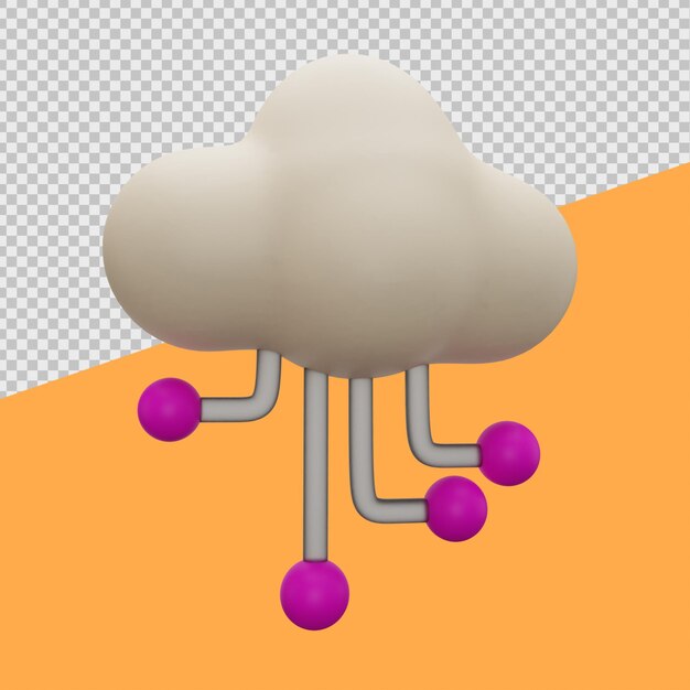 Illustraties voor cloudcomputing 3d design thinking