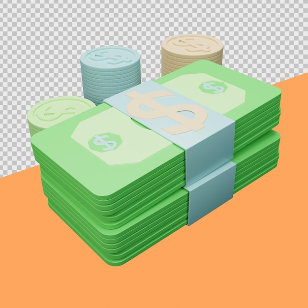 Illustraties voor contant geld 3d online winkelen