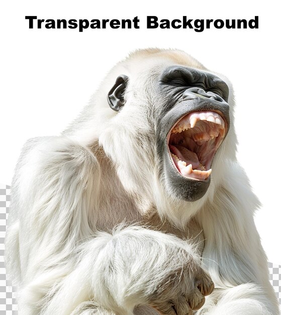 PSD an illustration of an albino gorilla smiling