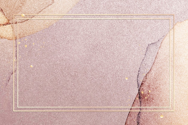 Illustration av guldram på rosa glitterbakgrund