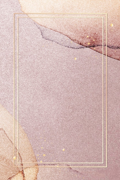 Illustration av guldram på rosa glitterbakgrund