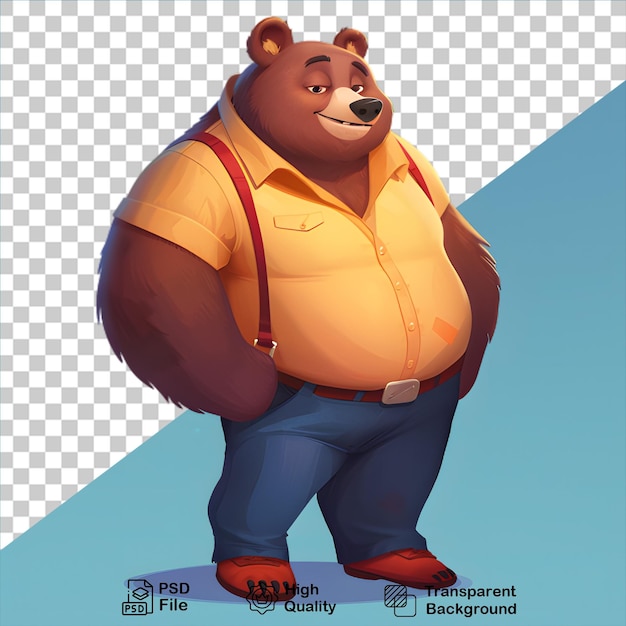 PSD Иллюстрация медведя изолирована на прозрачном фоне включает в себя png файл