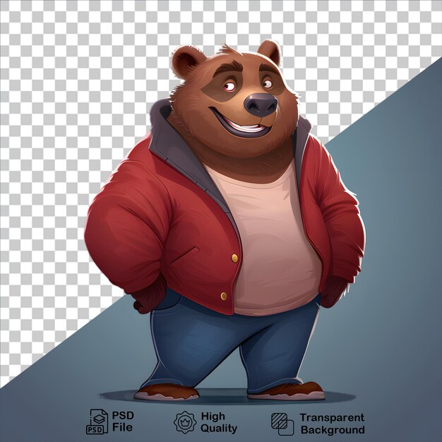 PSD illustration bear isolated on transparent background include png file