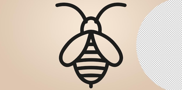 PSD illustration of bee icon icon png on transparent background