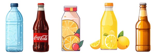 illustration of bottled drinks