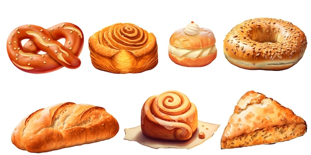 PSD illustration bread collection