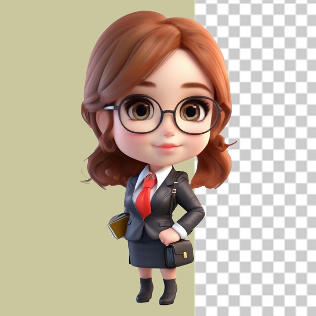 illustration of business girl with glasses