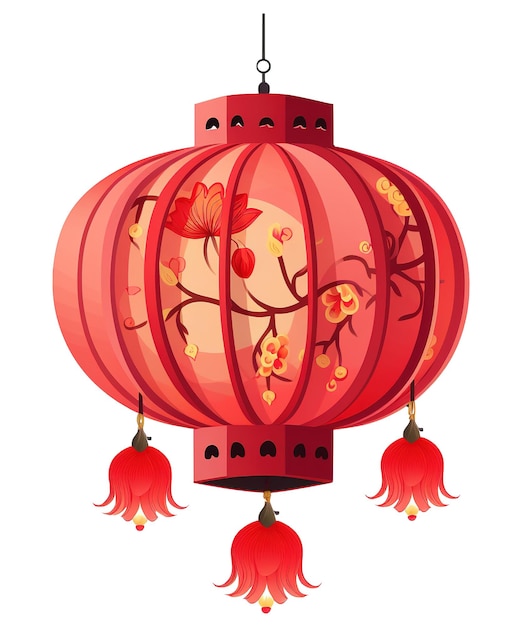 PSD illustrazione di lanterna cinese ai generative