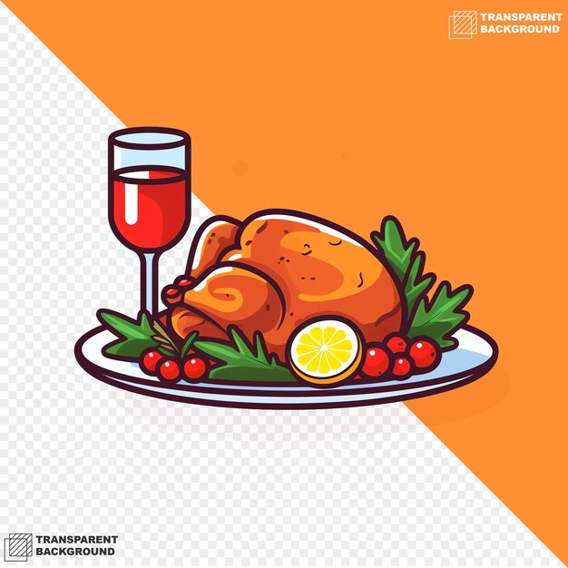 PSD illustration of christmas dinner about christmas
