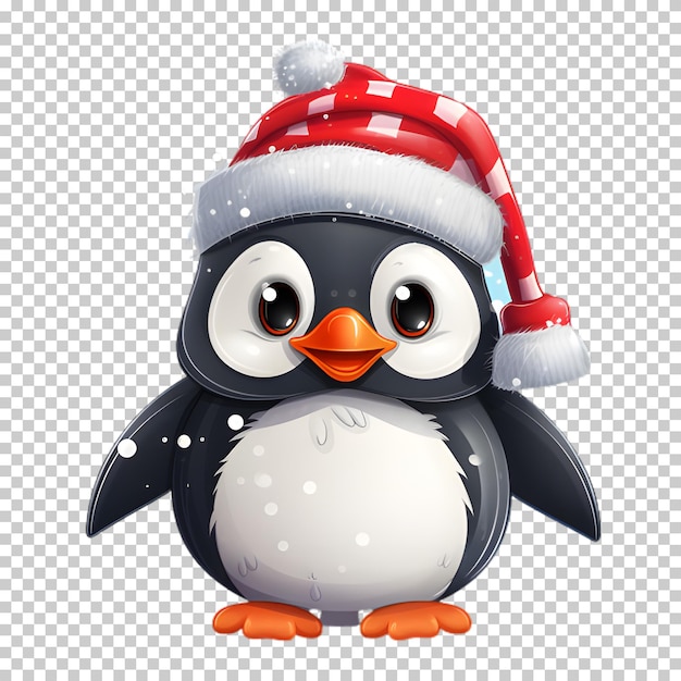 PSD Иллюстрация рождественский пингвин персонаж изолирован на прозрачном фоне