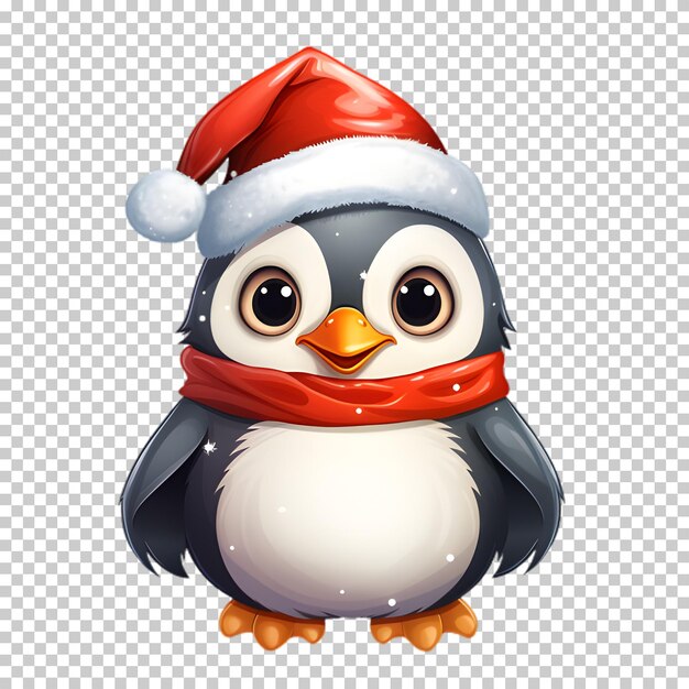 PSD illustrazione pinguino di natale personaggio isolato su sfondo trasparente