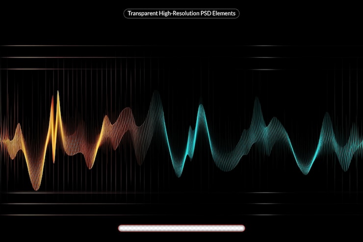 PSD illustration contain graph chaotic noise dotted grid and blurred lines on dark