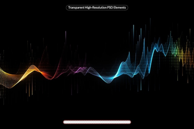 PSD illustration contain graph chaotic noise dotted grid and blurred lines on dark