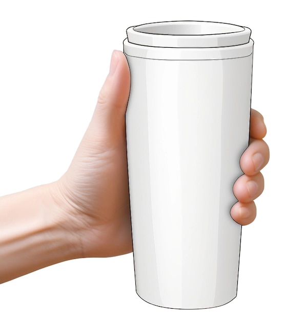 Illustration cup hand holding