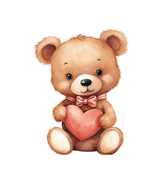 PSD illustration of cute bear cartoon ai generated