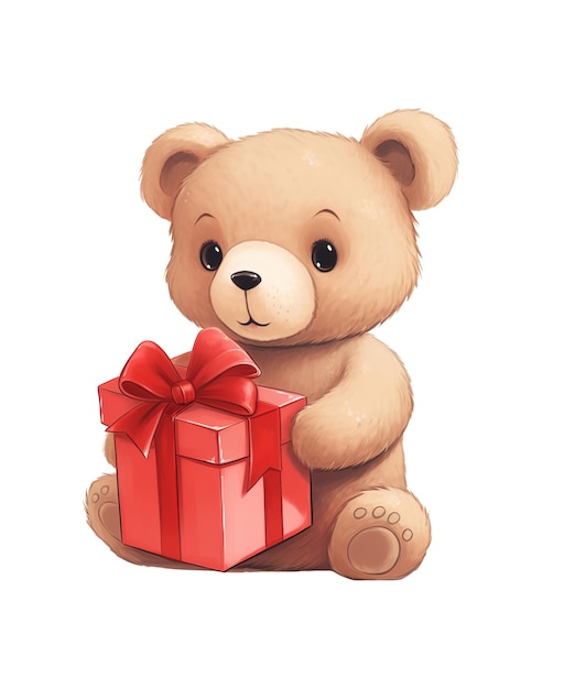 Illustration of cute bear cartoon ai generated