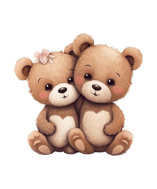 Illustration of cute bear cartoon ai generated