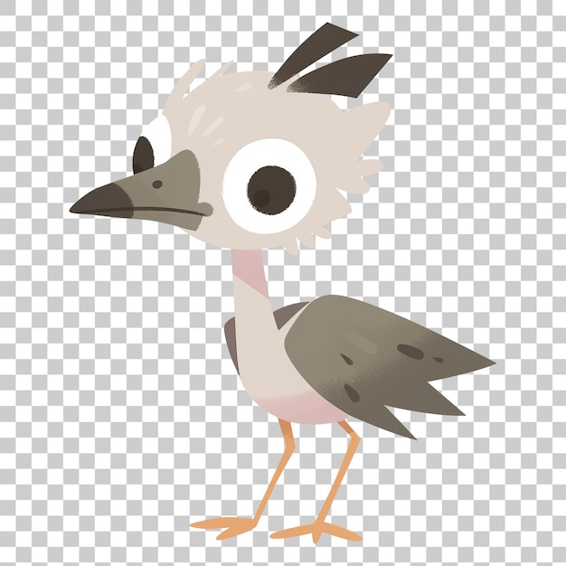 PSD illustration of cute emu isolated on transparent background png